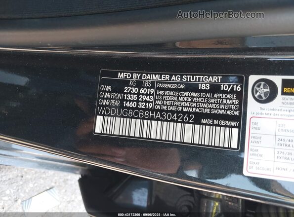 WDDUG8CB8HA304262 2017 MERCEDES-BENZ S-CLASS Черный Вид подкапотного пространства