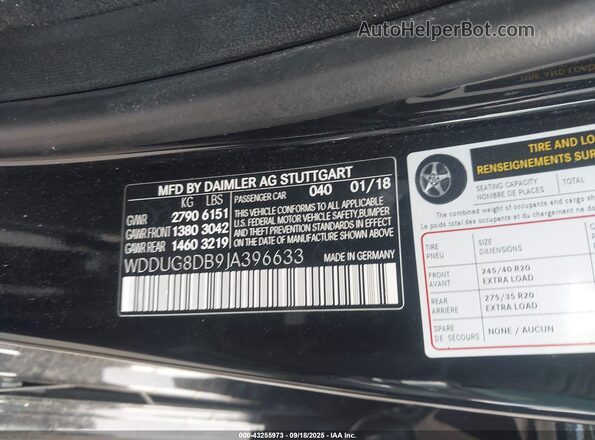 WDDUG8DB9JA396633 2018 MERCEDES-BENZ S-CLASS Black Вид підкапотного простору