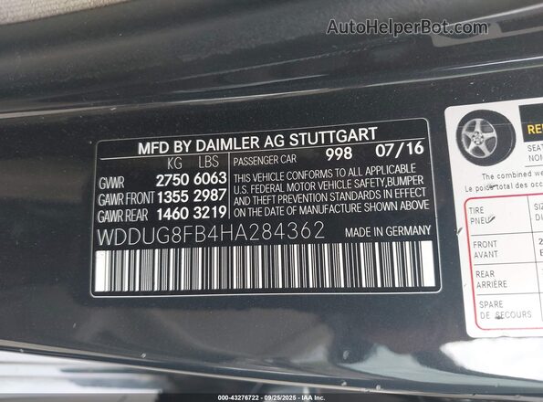 WDDUG8FB4HA284362 2017 MERCEDES-BENZ S-CLASS Purple 