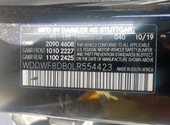 WDDWF8DB0LR554423 2020 MERCEDES-BENZ C Black 