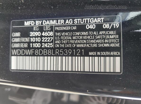WDDWF8DB8LR539121 2020 MERCEDES-BENZ C Black Вид підкапотного простору