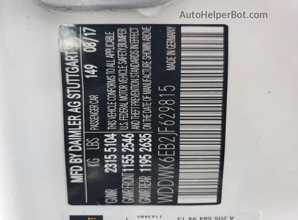WDDWK6EB2JF629815 2018 MERCEDES-BENZ C White 