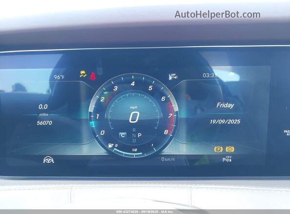 WDDXK8DB9KA038168 2019 MERCEDES-BENZ S-CLASS Silver Vista de los asientos traseros
