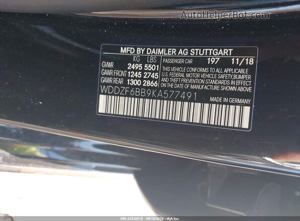 WDDZF6BB9KA577491 2019 MERCEDES-BENZ AMG E 53 Black 