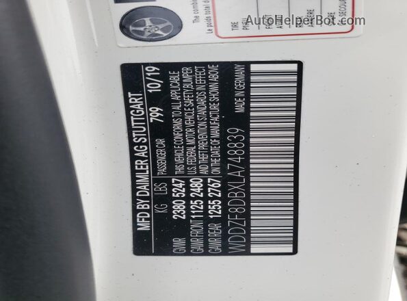 WDDZF8DBXLA748839 2020 MERCEDES-BENZ E Cream ძრავის განყოფილების ხედი