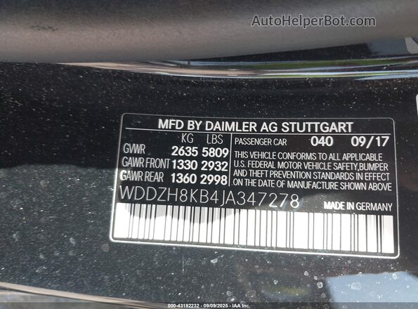 WDDZH8KB4JA347278 2018 MERCEDES-BENZ AMG E 63 Black 