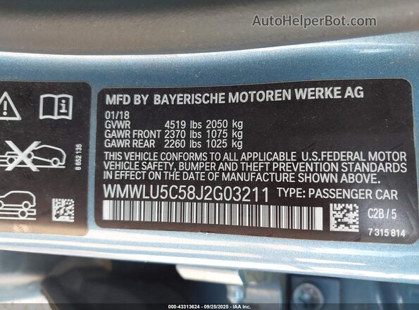 WMWLU5C58J2G03211 2018 MINI CLUBMAN Blue Engine compartment view