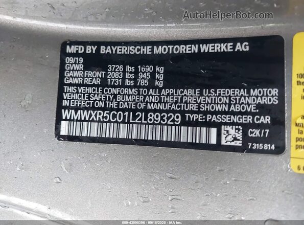 WMWXR5C01L2L89329 2020 MINI HARDTOP Beige Вид підкапотного простору