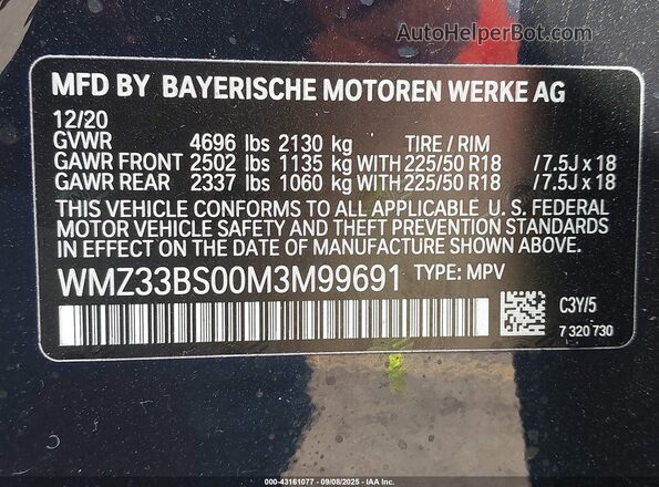 WMZ33BS00M3M99691 2021 MINI COOPER Black Engine compartment view