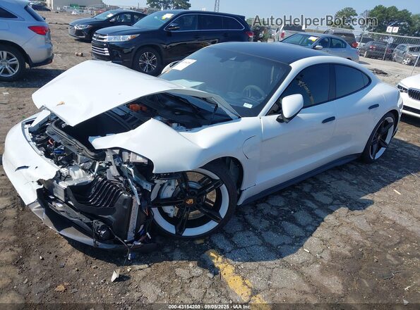 WP0AD2Y18NSA59684 2022 PORSCHE TAYCAN White Առջևի ձախ երեք քառորդ տեսարան