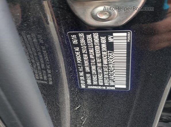 WP1AA2A24HKA80687 2017 PORSCHE CAYENNE Черный 