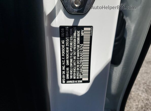 WP1AA2A28HKA81924 2017 PORSCHE CAYENNE White 