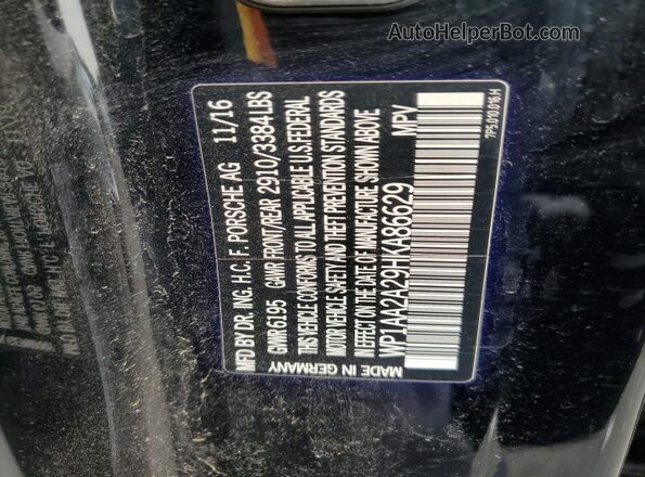 WP1AA2A29HKA86629 2017 PORSCHE CAYENNE Black 