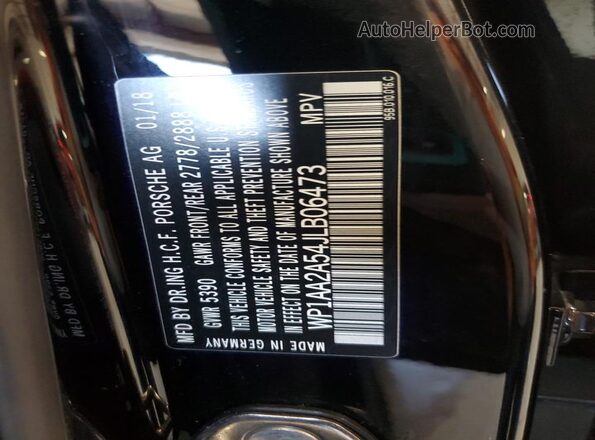 WP1AA2A54JLB06473 2018 PORSCHE MACAN Черный 