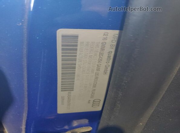 WUAEAAFXXH7901217 2017 AUDI R8 Blue 