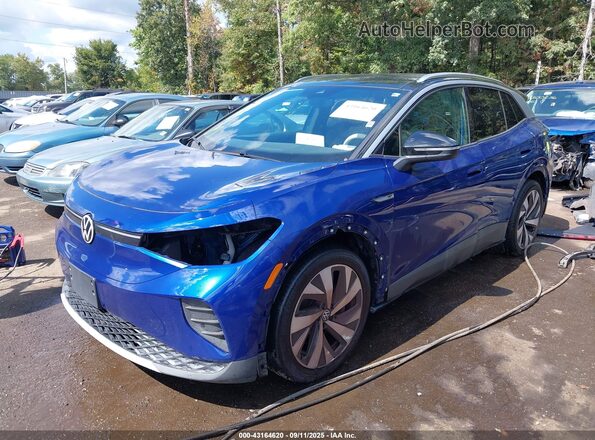 WVGDMPE24MP020415 2021 VOLKSWAGEN ID.4 Blue Առջևի ձախ երեք քառորդ տեսարան