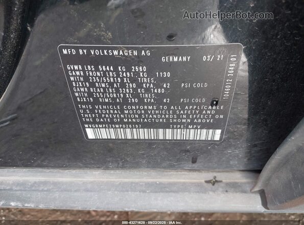 WVGRMPE29MP026197 2021 VOLKSWAGEN ID.4 Black Widok komory silnika