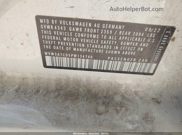 WVW3A7CD5PW134740 2023 VOLKSWAGEN GOLF White Շարժիչի բաժամունքի տեսք
