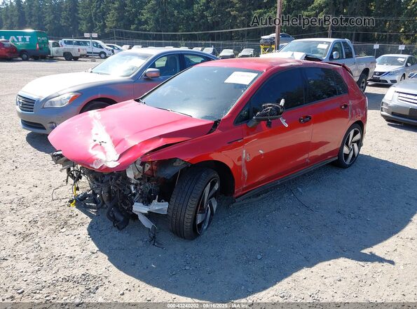 WVWGA7CDXRW140750 2024 VOLKSWAGEN GOLF Red წინა მარცხენა ხედი სამი მეოთხედიდან