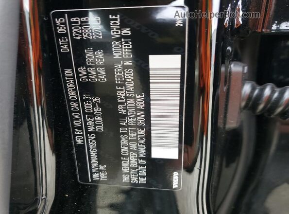 YV140MAM1G1195745 2016 VOLVO S80 Черный 