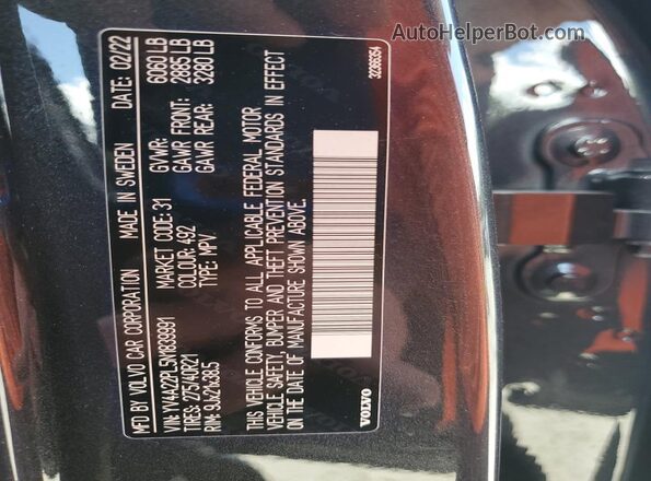 YV4A22PL5N1839991 2022 VOLVO XC90 Charcoal 
