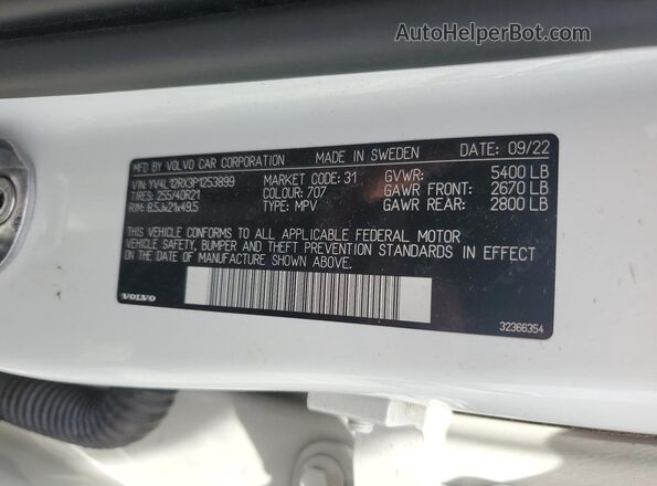 YV4L12RX3P1253899 2023 VOLVO XC60 Белый 