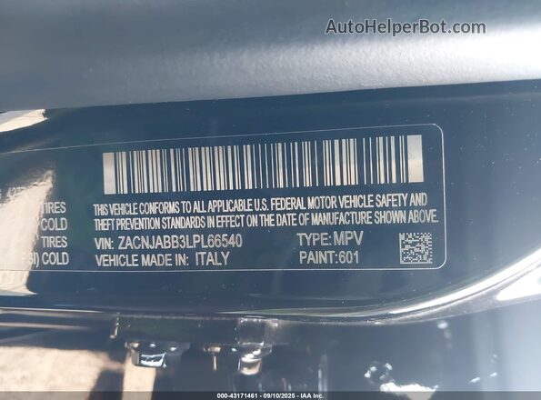 ZACNJABB3LPL66540 2020 JEEP RENEGADE Black Widok komory silnika