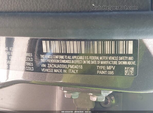 ZACNJABB6LPM04018 2020 JEEP RENEGADE Gray Widok komory silnika