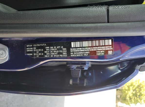 ZACNJABB9LPL88851 2020 JEEP RENEGADE Blue Widok komory silnika