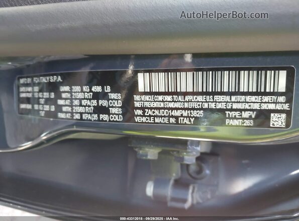ZACNJDD14MPM13825 2021 JEEP RENEGADE Blue 
