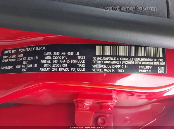 ZACNJDE10PPP10111 2023 JEEP RENEGADE Red Engine compartment view