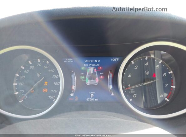 ZAM57YTS0K1332378 2019 MASERATI GHIBLI Gray უკანა სავარძლების ხედი