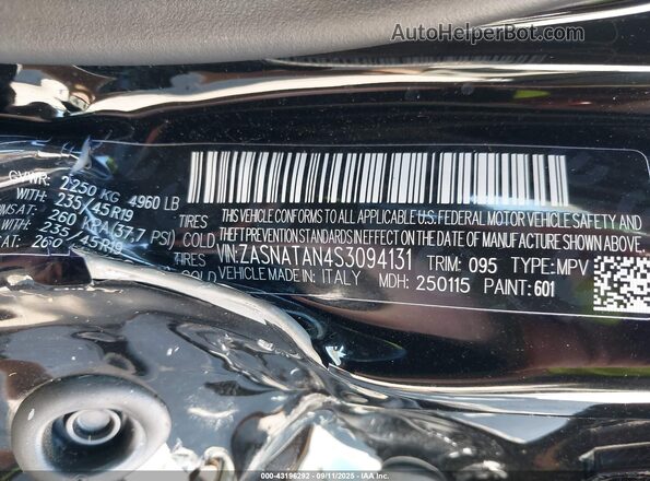 ZASNATAN4S3094131 2025 ALFA ROMEO OTHER Black Engine compartment view