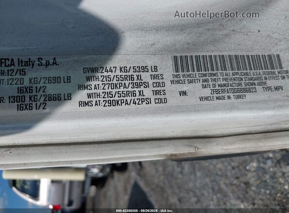 ZFBERFAT0G6B86823 2016 RAM PROMASTER CITY White Вид підкапотного простору