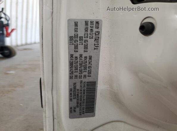 ZFBHRFAB2L6R85756 2020 RAM PROMASTER White VIN კოდის სტიკერის ხედი