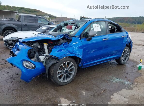 ZFBNFYC10LP879392 2020 FIAT 500X Blue Առջևի ձախ երեք քառորդ տեսարան