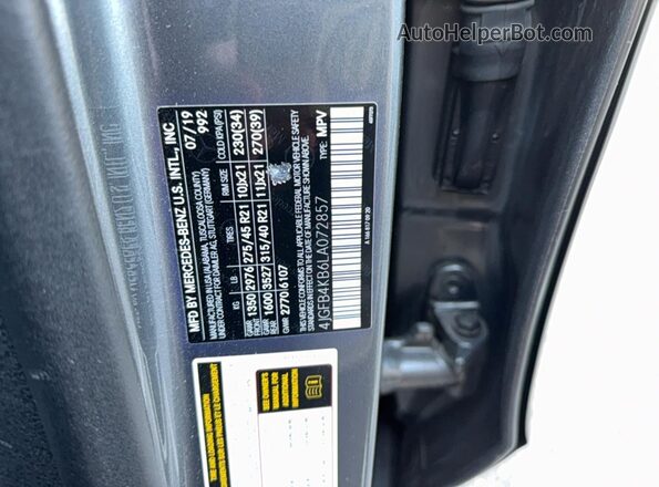 4JGFB4KB6LA072857 2020 MERCEDES-BENZ GLE-CLASS Gray Rear interior view