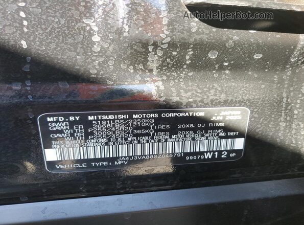 JA4J3VA88SZ045791 2025 MITSUBISHI OUTLANDER Black 