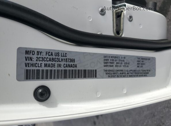 2C3CCABG3LH187369 2020 CHRYSLER 300 White სალონის 360-გრადუსიანი ხედი