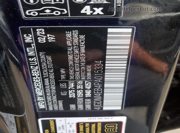 4JGDM4EB4PA015334 2023 MERCEDES-BENZ EQS Black Widok naklejki z numerem VIN