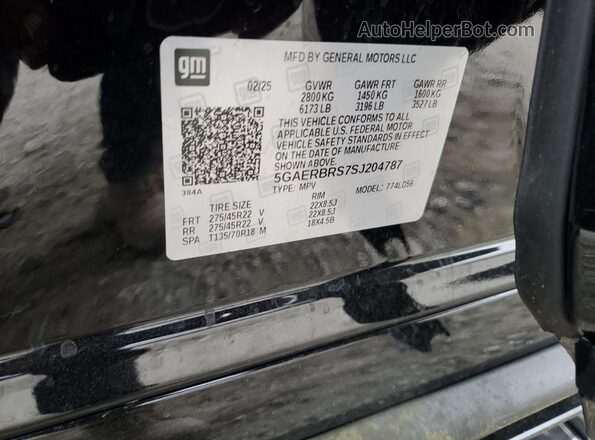 5GAERBRS7SJ204787 2025 BUICK ENCLAVE Black 