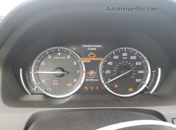 19UUB2F48KA003373 2019 ACURA TLX White Vista del cuadro de instrumentos
