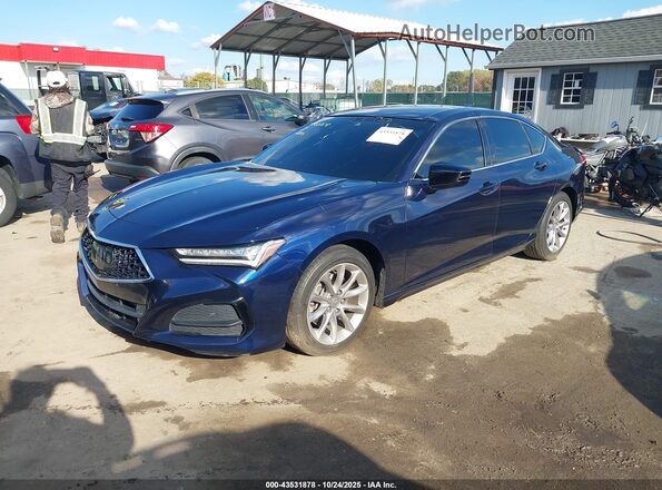 19UUB5F37MA016367 2021 ACURA TLX Blue Առջևի ձախ երեք քառորդ տեսարան