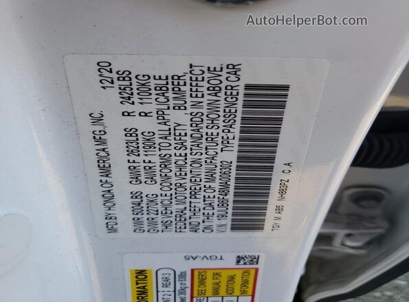 19UUB6F48MA006302 2021 ACURA TLX White Vista del compartimento del motor