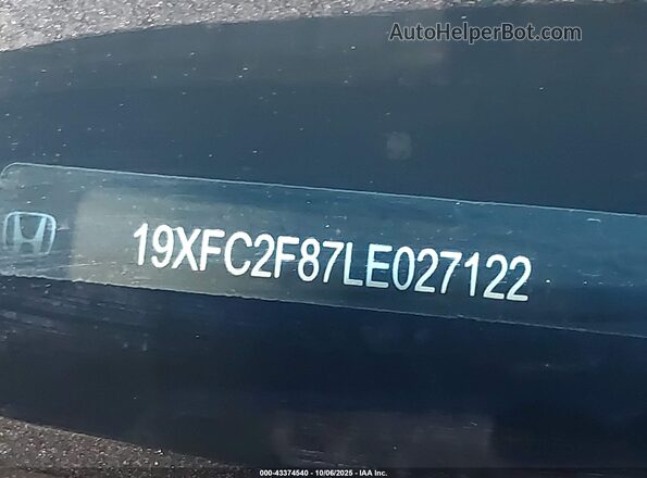 19XFC2F87LE027122 2020 HONDA CIVIC Blue Widok komory silnika