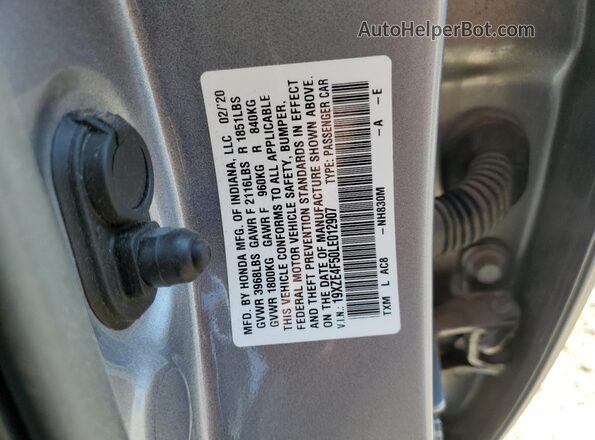 19XZE4F50LE012907 2020 HONDA INSIGHT Silver Engine compartment view