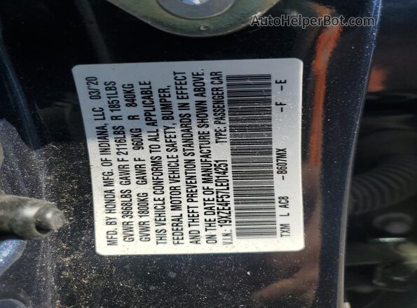 19XZE4F57LE014251 2020 HONDA INSIGHT Blue Engine compartment view