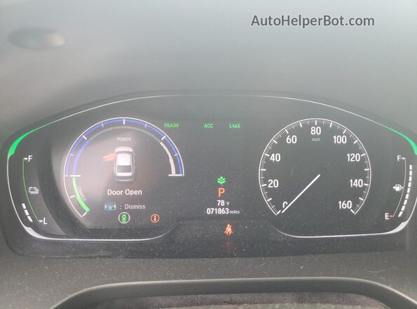 19XZE4F94LE013612 2020 HONDA INSIGHT White Instrument cluster view