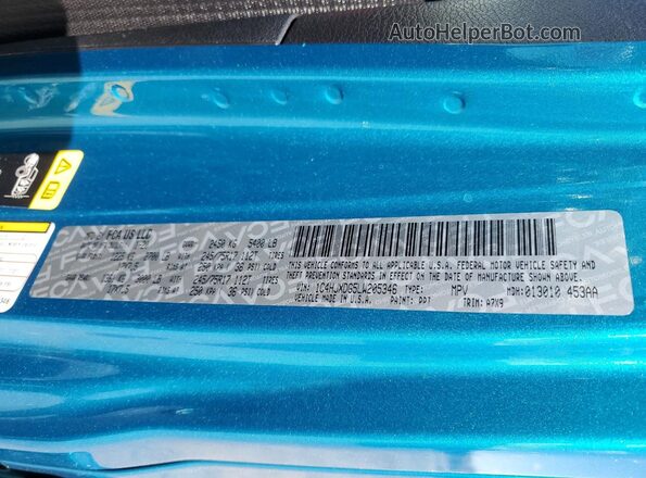 1C4HJXDG5LW205346 2020 JEEP WRANGLER Синий Вид подкапотного пространства