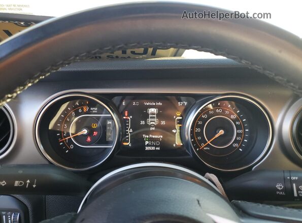 1C4HJXDG5LW334834 2020 JEEP WRANGLER Yellow Вид щитка приладів